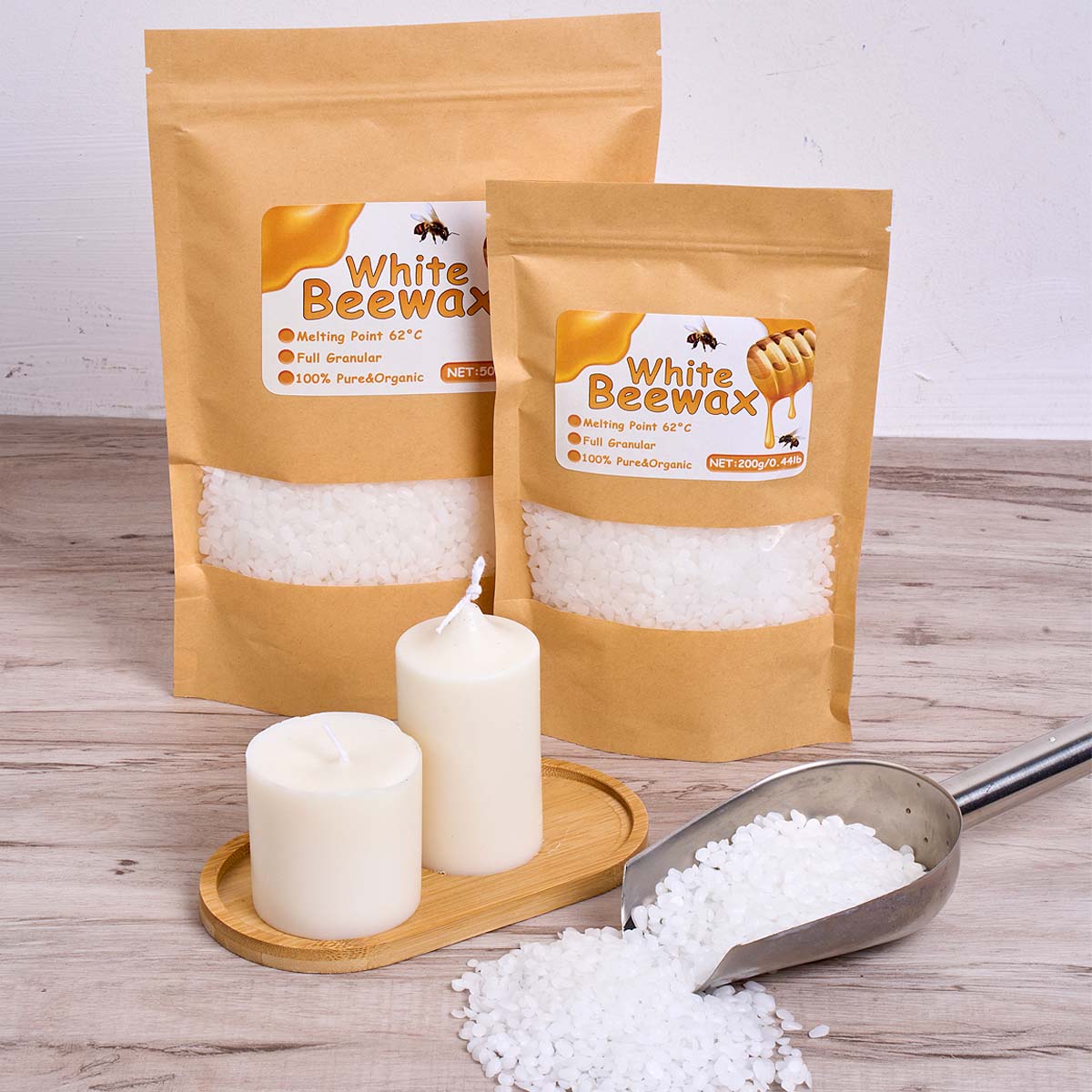 1000g Białego Wosku Pszczelego – Beeswax Taper Candle recenzja i cena