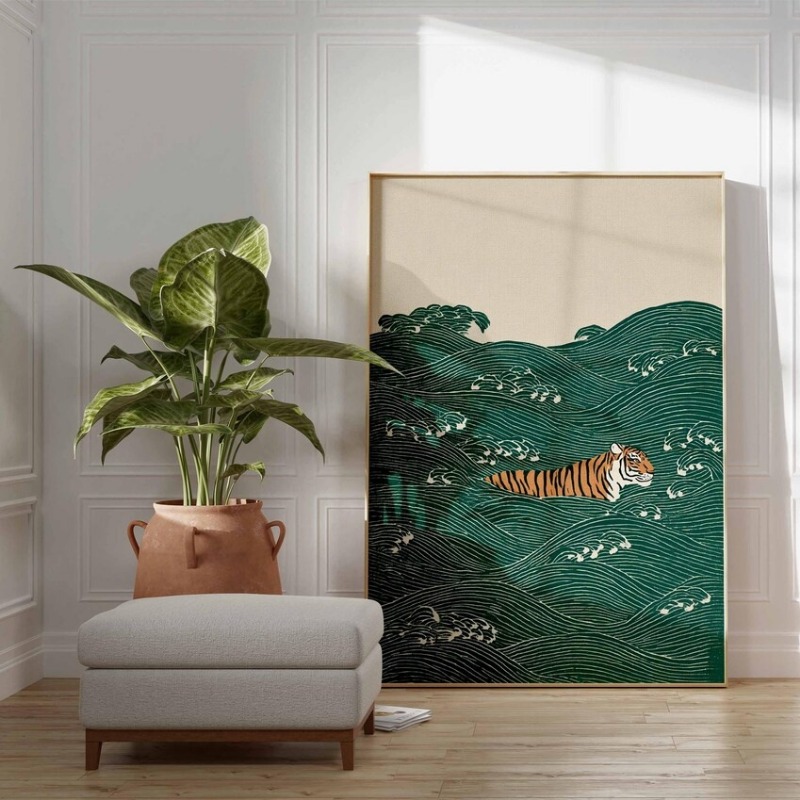Vintage Japoński Plakat z Tygr – Home Fragrance Ocean Breeze recenzja i cena