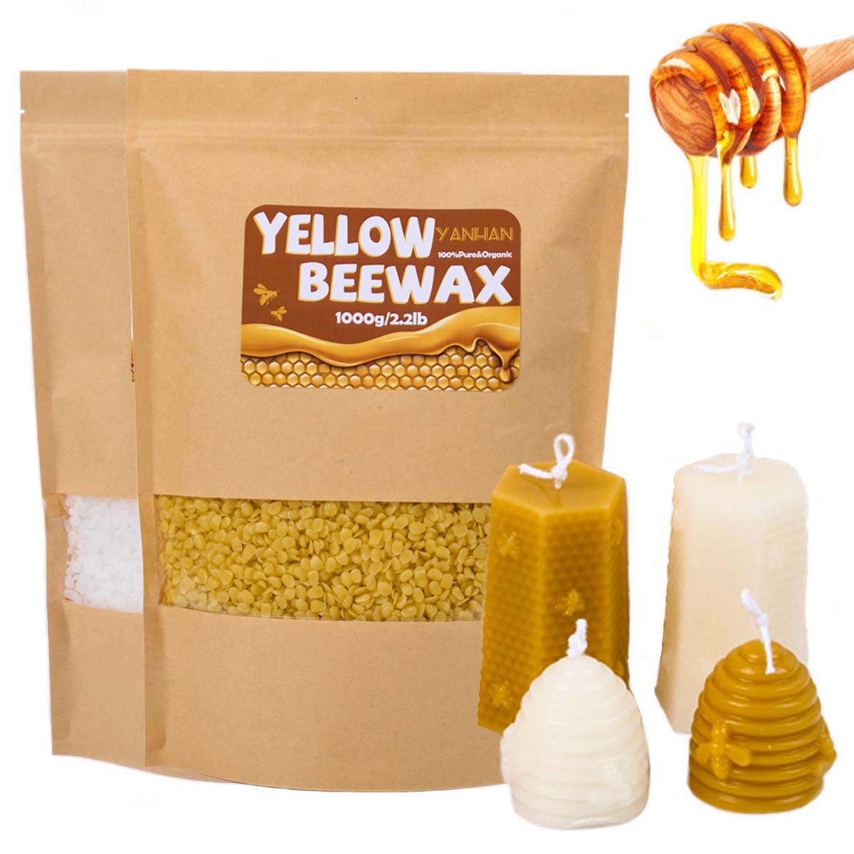 1000g czysty naturalny granulo – Beeswax Taper Candle recenzja i cena